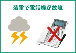 落雷で電話機が故障。