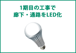 1期目の工事で廊下・通路をLED化。